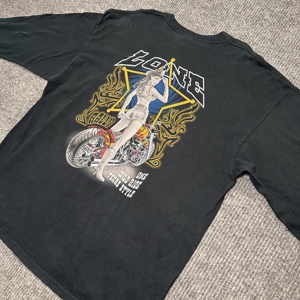Lone Star Rally Shirt Long Sleeve Adult Sz 2XL Back Graphic‎